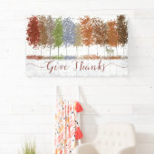 与え感謝してい感謝祭の木とシカ 横断幕 (インサイチュ)