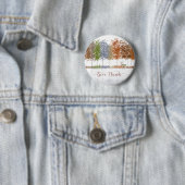 与え感謝してい感謝祭の木とシカ 缶バッジ (インサイチュ)