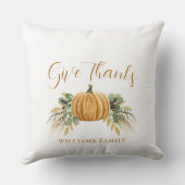 与え感謝してい感謝祭の秋のカボチャ クッション (裏面)