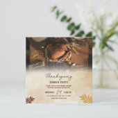 与え感謝してい感謝祭ディナーパーティー印刷可能 招待状 (スタンド正面)