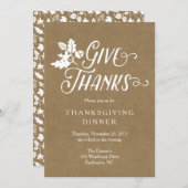 与え感謝してい感謝祭ディナー饗宴招待状 招待状 (正面/裏面)