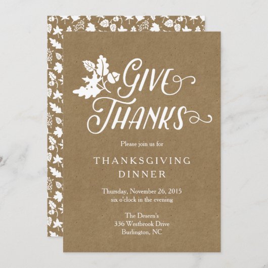与え感謝してい感謝祭ディナー饗宴招待状 招待状 (正面/裏面)