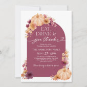 与え感謝してい感謝祭フローラ 招待状 (正面)