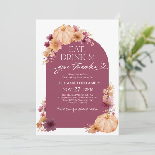 与え感謝してい感謝祭フローラ 招待状 (スタンド正面)