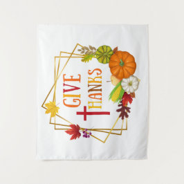 与え感謝してい感謝祭引用文秋秋カボチャ タペストリー