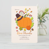 与え感謝してい感謝祭招待状 招待状 (スタンド正面)
