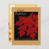 与え感謝してい感謝祭祈りの言葉カスタム秋 シーズンポストカード (正面/裏面)