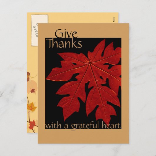 与え感謝してい感謝祭祈りの言葉カスタム秋 シーズンポストカード (正面/裏面)