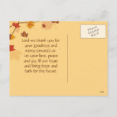 与え感謝してい感謝祭祈りの言葉カスタム秋 シーズンポストカード (裏面)