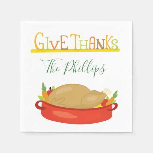 与え感謝してい感謝祭 スタンダードカクテルナプキン (正面)