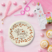 与え感謝してい感謝祭。名前をカスタムすると日付。 ペーパープレート (パーティー)