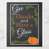 与え感謝してい感謝 ワインラベル (シングルラベル)