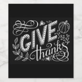 与え感謝してい手レタリング引用文 ワインラベル (シングルラベル)