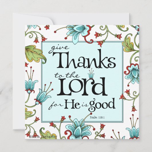 与え感謝してい招待状またはフラットカード 招待状 (正面)