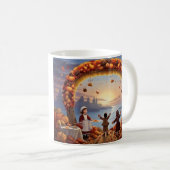 与え感謝してい朝の感謝祭コーヒーマグ コーヒーマグカップ (正面右)