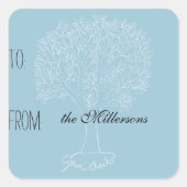与え感謝してい木ギフトラベル スクエアシール (正面)