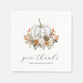 与え感謝してい水の色かぼちゃのフローラ感謝祭 スタンダードカクテルナプキン (正面)