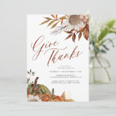 与え感謝してい水の色の感謝祭ディナー 招待状 (スタンド正面)