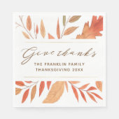 与え感謝してい水の色の紅葉感謝祭 スタンダードランチョンナプキン (正面)