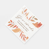 与え感謝してい水の色の紅葉感謝祭 スタンダードランチョンナプキン (角)