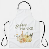 与え感謝してい水彩南瓜 エプロン (正面)