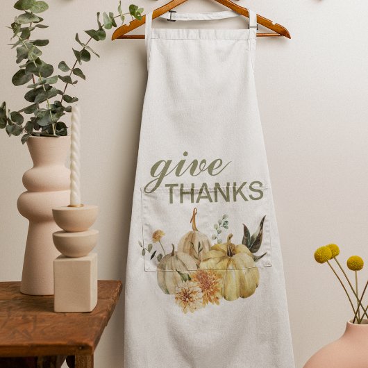 与え感謝してい水彩南瓜 エプロン