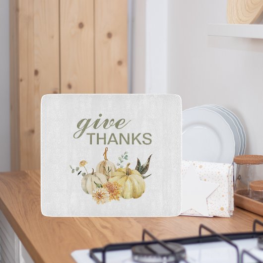 与え感謝してい水彩南瓜 カッティングボード