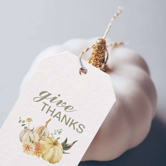 与え感謝してい水彩南瓜 ギフトタグ