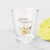 与え感謝してい水彩南瓜 ショットグラス (正面)