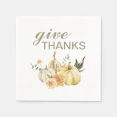 与え感謝してい水彩南瓜 スタンダードカクテルナプキン (正面)