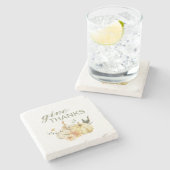 与え感謝してい水彩南瓜 ストーンコースター (横)