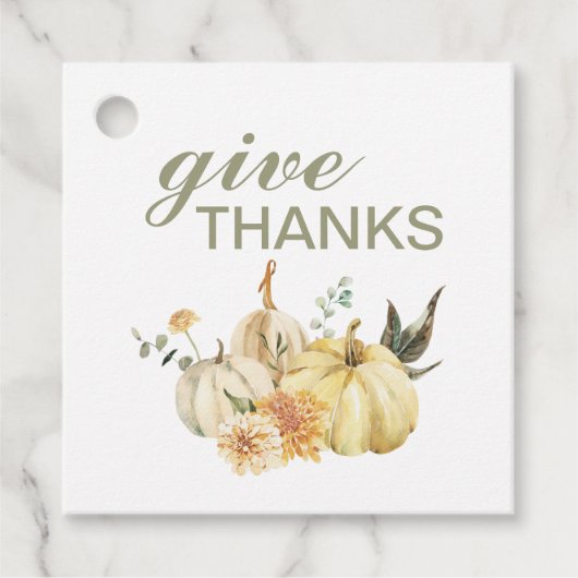 与え感謝してい水彩南瓜 フェイバータグ (正面)