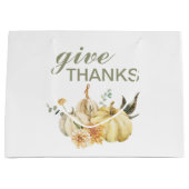 与え感謝してい水彩南瓜 ラージペーパーバッグ (正面)