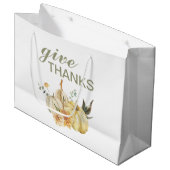 与え感謝してい水彩南瓜 ラージペーパーバッグ (正面アングル)