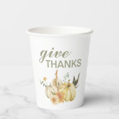 与え感謝してい水彩南瓜 紙コップ (裏面)