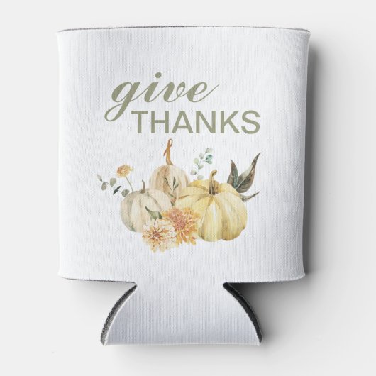 与え感謝してい水彩南瓜 缶クーラー (正面)