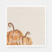 与え感謝してい水色かぼちゃ感謝祭ナプキン スタンダードランチョンナプキン (正面)