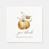 与え感謝してい水色かぼちゃ感謝祭 スタンダードカクテルナプキン (正面)