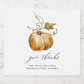 与え感謝してい水色かぼちゃ感謝祭 ビールラベル (シングルラベル)