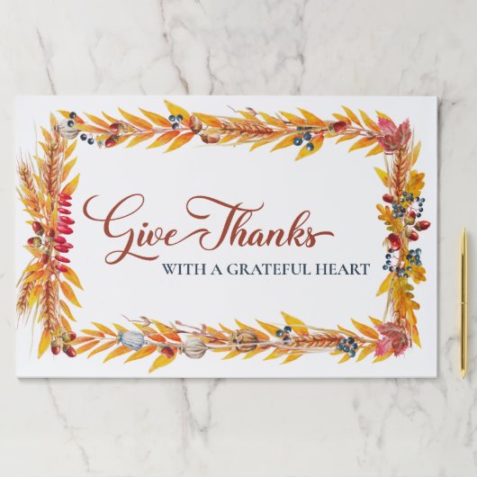 与え感謝してい秋の感謝祭の涙のランチョンマット ペーパーパッド (インサイチュ)