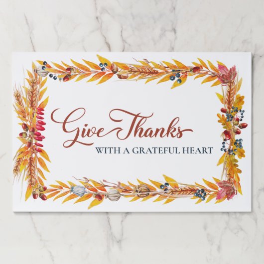 与え感謝してい秋の感謝祭の涙のランチョンマット ペーパーパッド (正面)