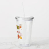 与え感謝してい秋の紅葉感謝祭 アクリルタンブラー (左)