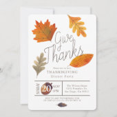 与え感謝してい秋の紅葉感謝祭 招待状 (正面)