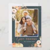 与え感謝してい秋の金ゴールドフローラ感謝記念撮影 シーズンカード (正面)