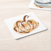 与え感謝してい秋水の色かぼちゃ感謝祭 スクエアペーパーコースター (アングル)