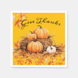与え感謝してい秋/感謝祭 スタンダードカクテルナプキン