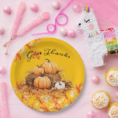 与え感謝してい秋/感謝祭 ペーパープレート (パーティー)