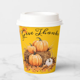 与え感謝してい秋/感謝祭 紙コップ