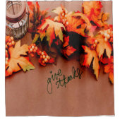 与え感謝してい紅葉と感謝祭 シャワーカーテン (正面)