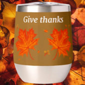 与え感謝してい紅葉の茎なしワインタンブラー